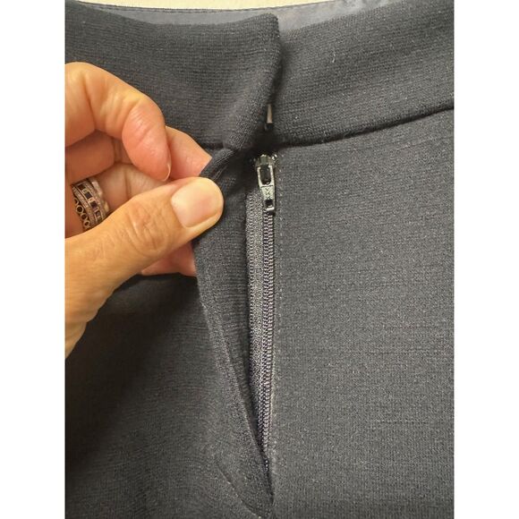 EILEEN FISHER Black Ponte Knit High Rise Wide Leg Career Trousers, Sz XS - Picture 4 of 9